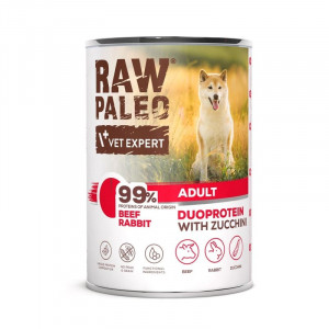 RAW PALEO DOG BEEF RABBIT konservi suņiem Liellops, trusis 400g